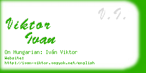 viktor ivan business card